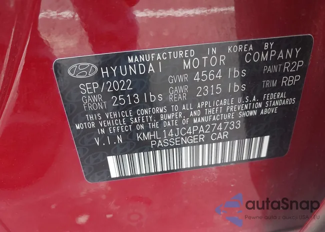 KMHL14JC4PA274733: 42537448