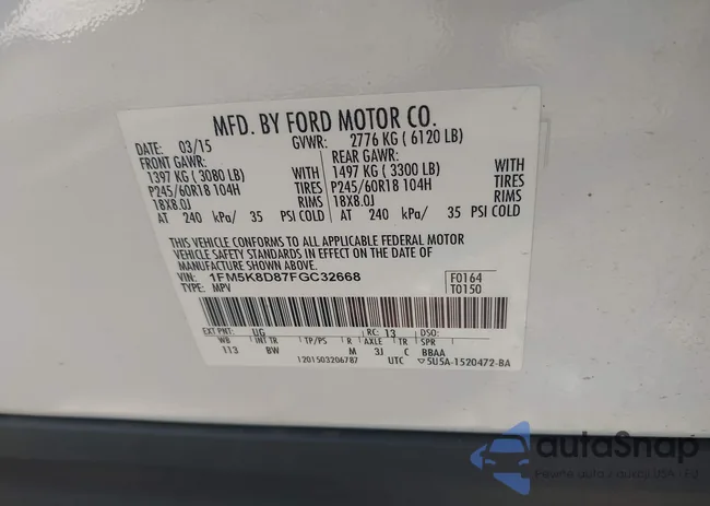 1FM5K8D87FGC32668: 42538623