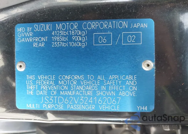 JS3TD62V324162067: 42538750