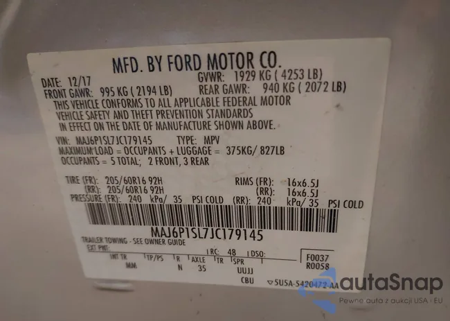 MAJ6P1SL7JC179145: 42538821