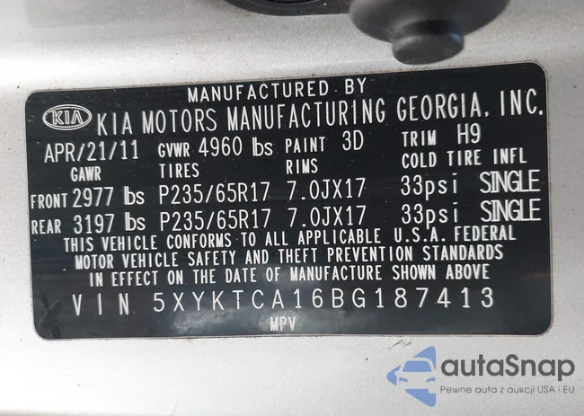 5XYKTCA16BG187413: 42538874