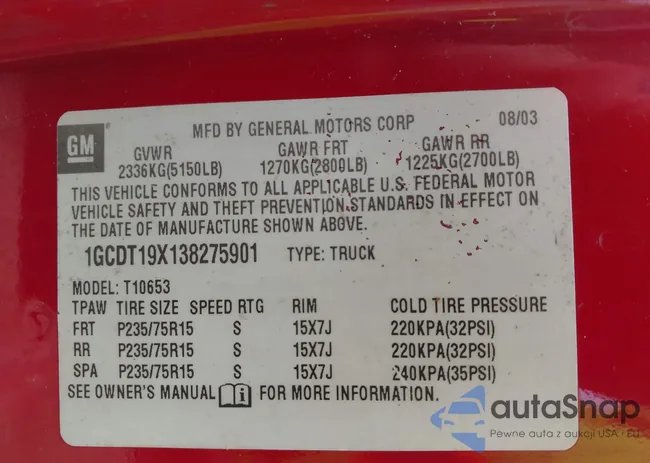 1GCDT19X138275901: 42538895