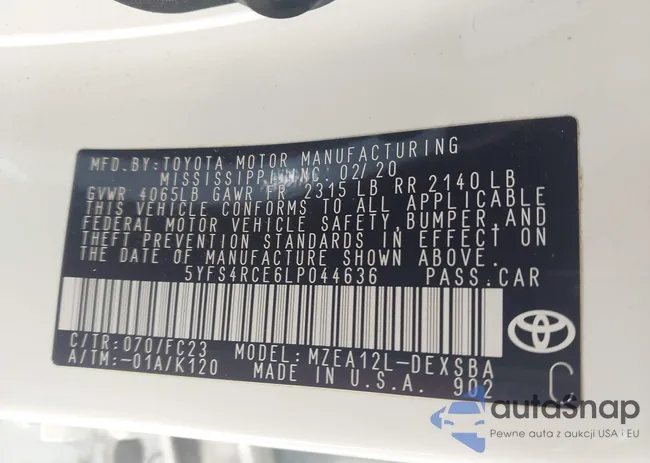 5YFS4RCE6LP044636: 42538370