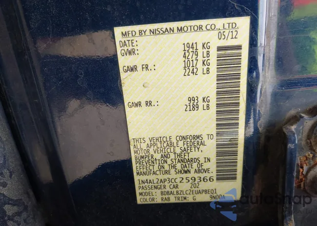 1N4AL2AP3CC259366: 42538410