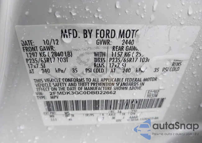 2FMDK3GC0DBB22662: 42538493