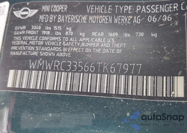 WMWRC33566TK67977: 42538539