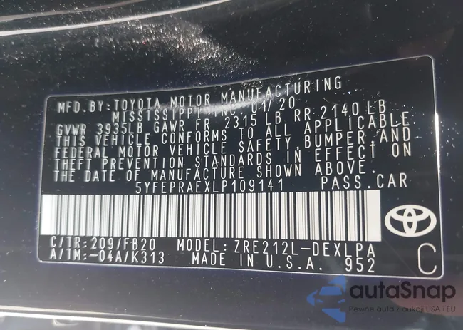 5YFEPRAEXLP109141: 42539975