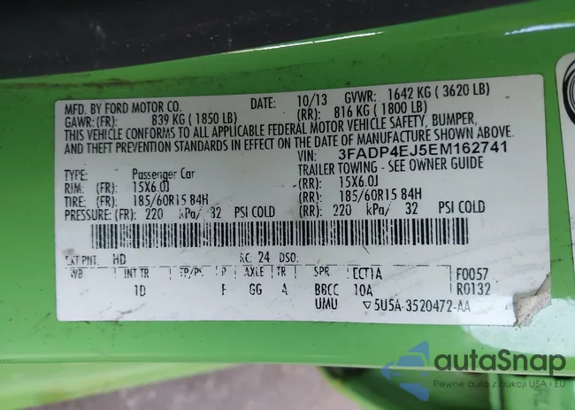 3FADP4EJ5EM162741: 42540072