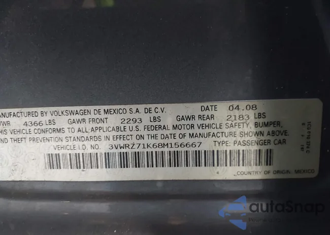 3VWRZ71K68M156667: 42540087