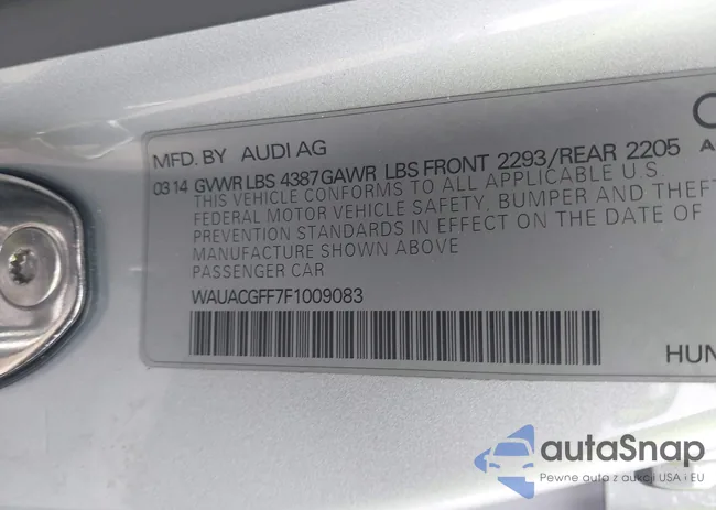 WAUACGFF7F1009083: 42540154