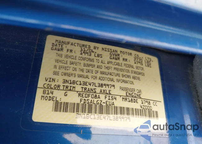 3N1BC13E47L389979: 42539222