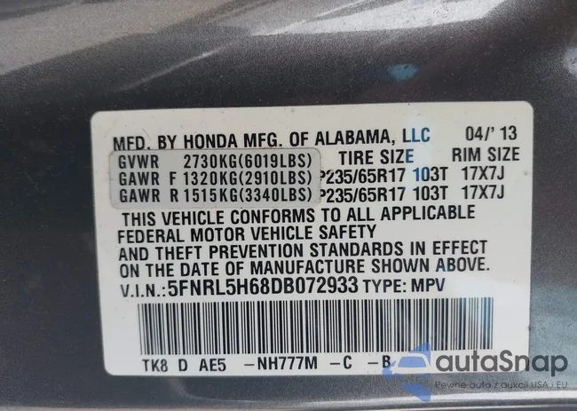 5FNRL5H68DB072933: 42539372