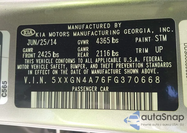 5XXGN4A76FG370668: 42540606