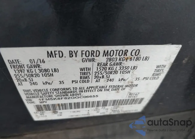 1FM5K8F82GGC06655: 42540641