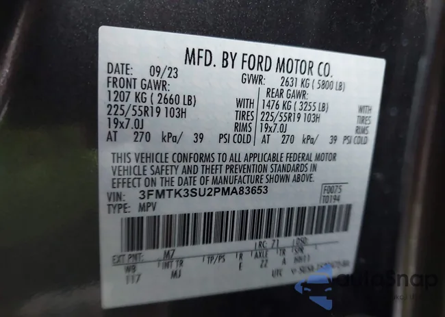 3FMTK3SU2PMA83653: 42540733