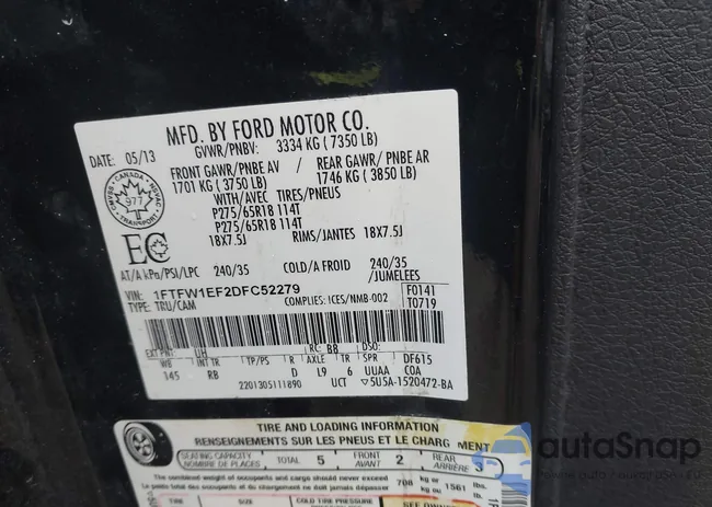 1FTFW1EF2DFC52279: 42541080