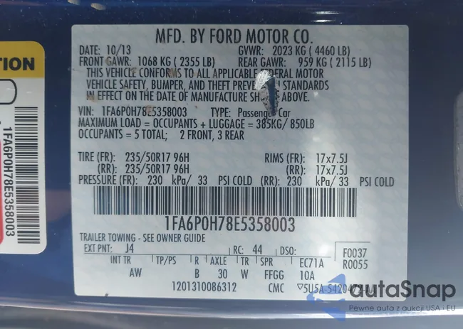 1FA6P0H78E5358003: 42540327