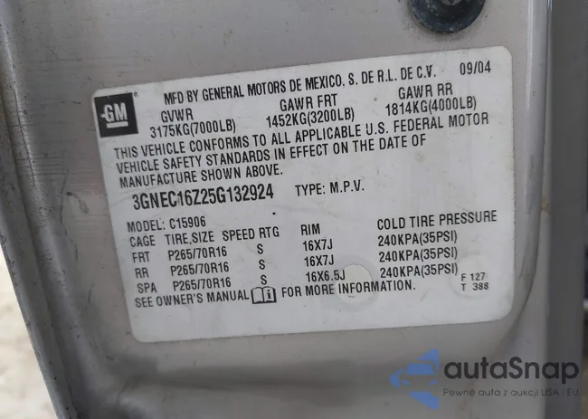 3GNEC16Z25G132924: 42540387