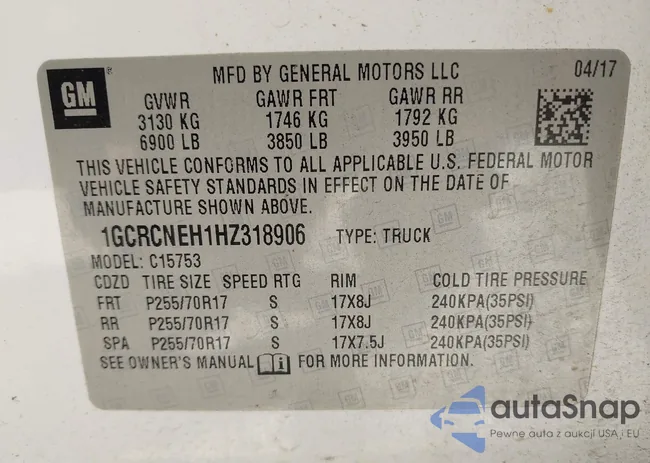 1GCRCNEH1HZ318906: 42541674