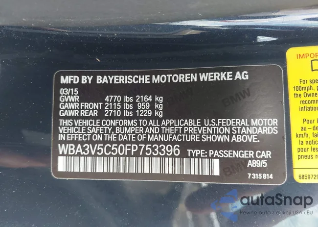 WBA3V5C50FP753396: 42541745