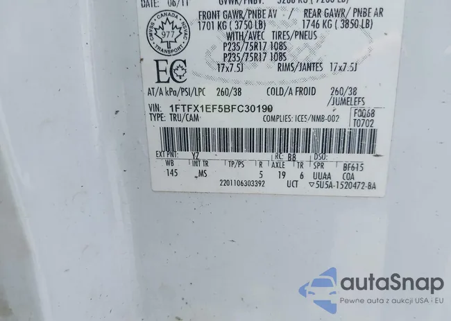 1FTFX1EF5BFC30190: 42541927