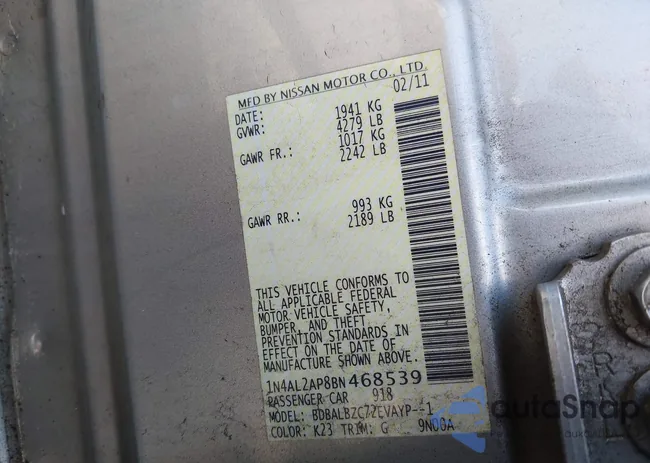 1N4AL2AP8BN468539: 42542093