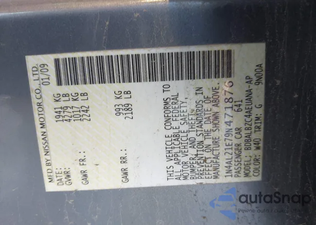 1N4AL21E79N471876: 42542123