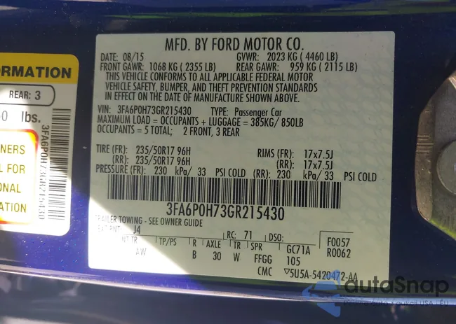 3FA6P0H73GR215430: 42541399