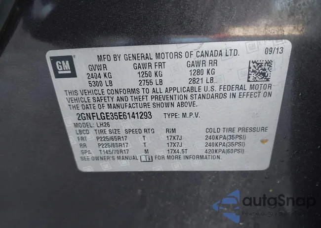 2GNFLGE35E6141293: 42541557