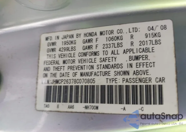 JHMCP26378C070805: 42542582