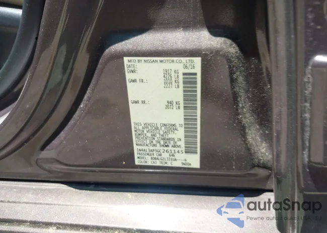 1N4AL3AP3GC261145: 42542654