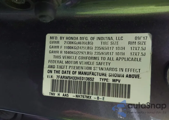 7FARW5H33HE013652: 42542886