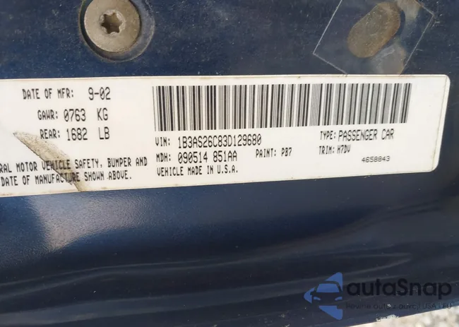 1B3AS26C83D129680: 42542958