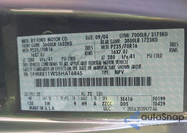 1FMRE11W35HA16845: 42542967