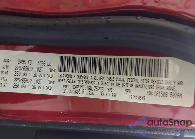 1C4PJMCS1GW175266: 42542229