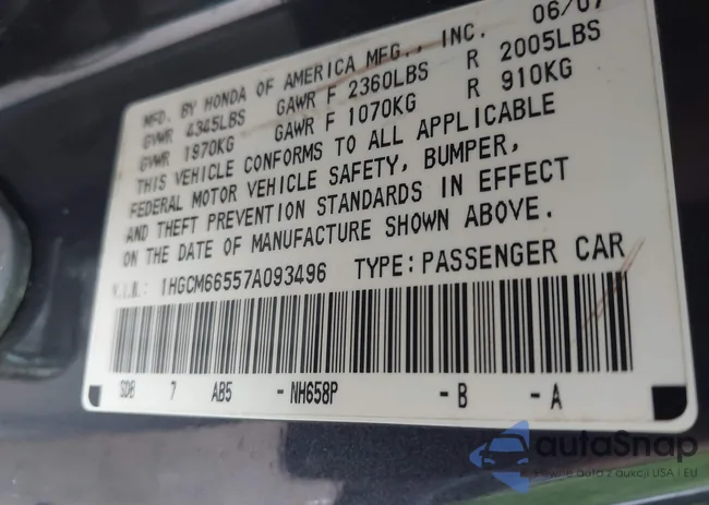 1HGCM66557A093496: 42542299