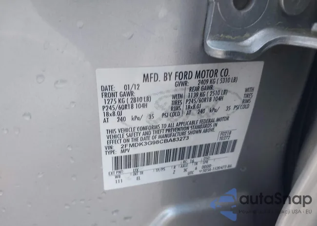 2FMDK3G98CBA83273: 42542558