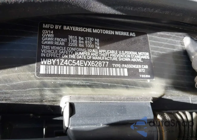 WBY1Z4C54EVX62877: 42543587