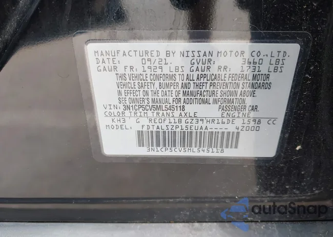 3N1CP5CV5ML545118: 42543680