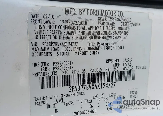 2FABP7BVXAX124727: 42543692