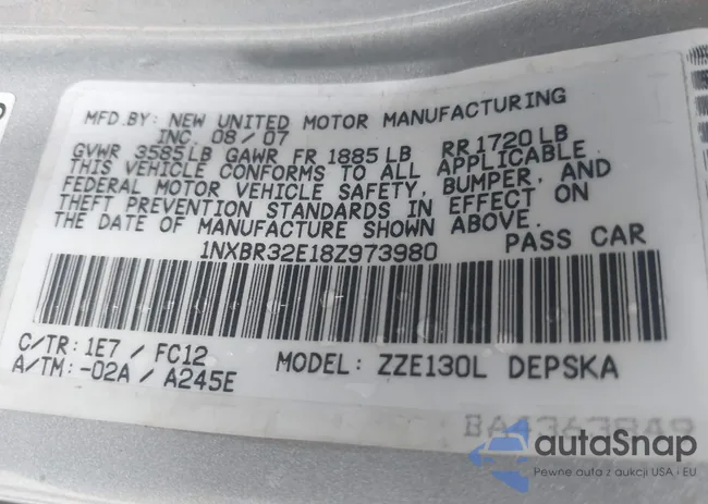 1NXBR32E18Z973980: 42543204