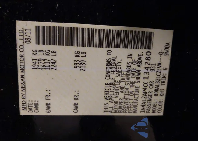 1N4AL2AP4CC134280: 42543399