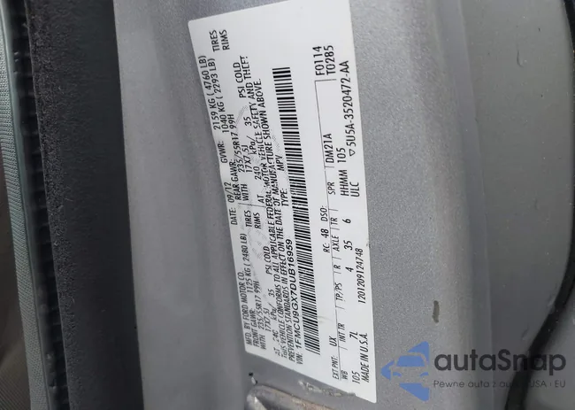 1FMCU9GX7DUB16959: 42545130