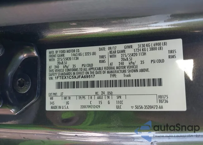 1FTEX1C5XJFA69517: 42544517