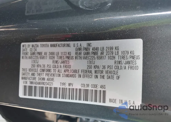 7MMVABAM8RN204321: 42545555