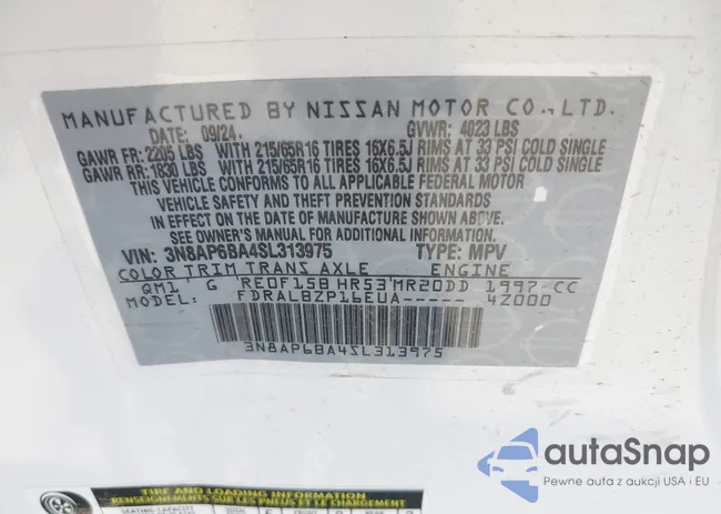 3N8AP6BA4SL313975: 42545649