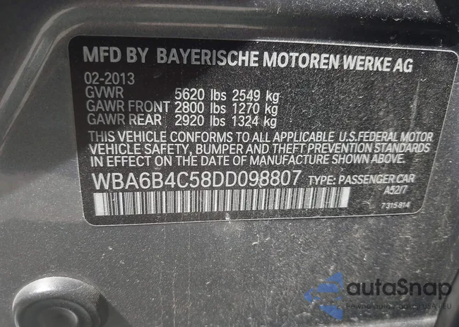 WBA6B4C58DD098807: 42545758