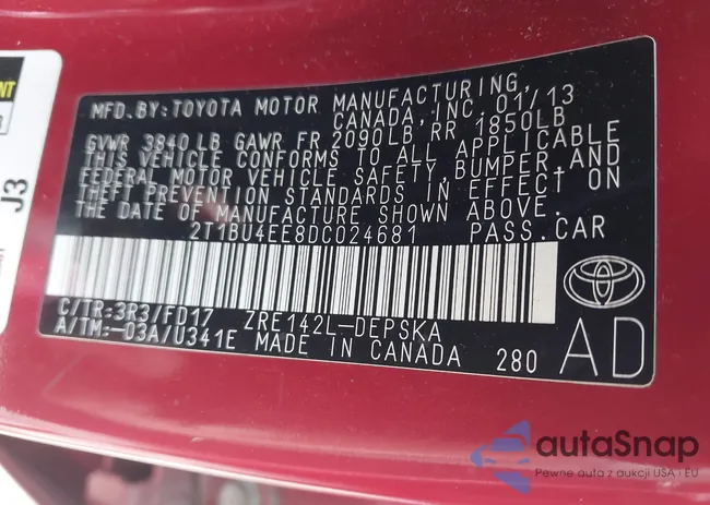 2T1BU4EE8DC024681: 42545915