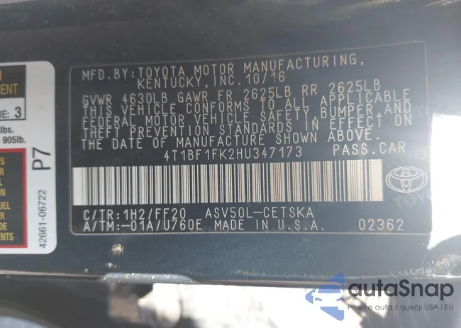 4T1BF1FK2HU347173: 42545933