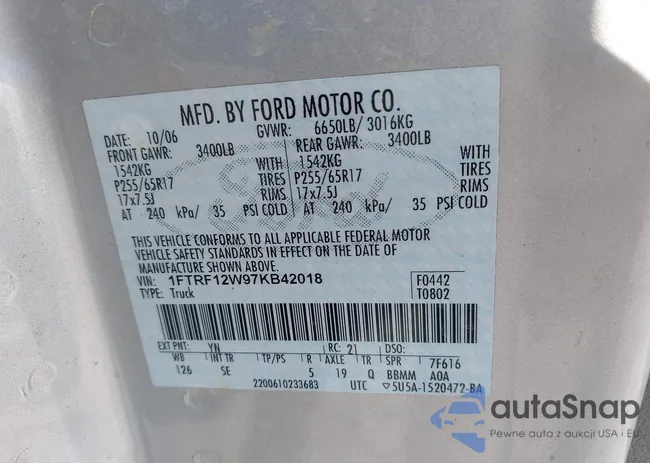 1FTRF12W97KB42018: 42545949